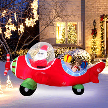 Load image into Gallery viewer, 7.2 Feet Animated Inflatable Santa on Plane

