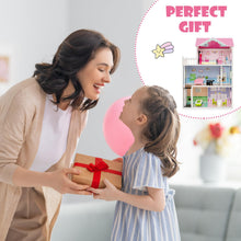 Load image into Gallery viewer, Kids Dollhouse, 3-Storey Wooden Dolls House with 5 Simulated Rooms &amp; Furniture Accessories
