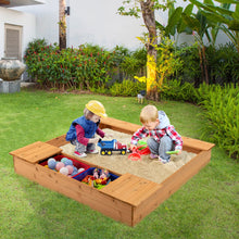 Load image into Gallery viewer, Outdoor Wooden Kids Sandbox with Bench Seat and 2 Removable Boxes
