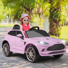 Load image into Gallery viewer, Kids Ride on Car, 12V Battery Powered Licensed Aston Martin DBX Toy Car with Remote Control (Pink)
