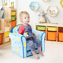 Load image into Gallery viewer, Kids Sofa Chair, Wooden Children Armchair with Cute Pattern and Non-slip Foot Pads
