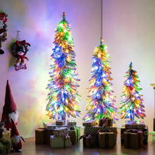 Load image into Gallery viewer, 3¡¯ 4¡¯ 5¡¯ Artificial Christmas Tree Set with 115 + 207 + 275 Branch Tips and 50 + 100 + 150 Colorful LED Lights
