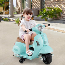 Load image into Gallery viewer, Kids Electric Motorbike, 6V Battery Powered Licensed Vespa Motorcycle with Training Wheels
