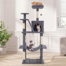 Load image into Gallery viewer, Cat Tree, 158cm Tall Multi-Layer Cats Tower with Plush Top Perch
