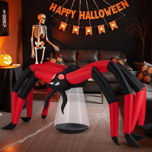 Load image into Gallery viewer, Halloween Inflatable Spider Blow Up Yard Scary Spider with Red Tunnel Light Eyes
