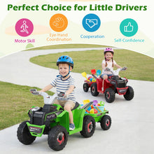 Load image into Gallery viewer, 6V Kids Electric Quad with Removable Back Trailer Toddler Ride On ATV
