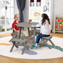 Load image into Gallery viewer, Kids Wooden Toddler Garden Table with 4 Stools
