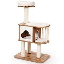 Load image into Gallery viewer, 4-Tier Wooden Cat Tree for Climbing Sleeping
