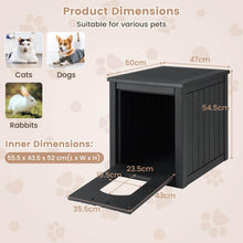 Load image into Gallery viewer, Hidden Cat Litter Box Enclosure with Flip Front Door and Raised Floor
