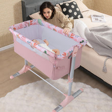 Load image into Gallery viewer, Baby Bedside Crib, 4-Level Height Adjustable Bassinet Crib (Beige) | Portable Newborn Bedside Sleeper

