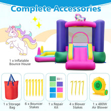Load image into Gallery viewer, Kids Bouncy Castle, Inflatable Bounce House with Slide, Ball Pit
