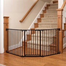 Load image into Gallery viewer, 3 Panel Foldable Pet Gate, Pressure Baby Gate with One-hand Opening
