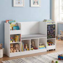 Load image into Gallery viewer, Kids Bookshelf, Wooden Children Bookcase with Blackboard
