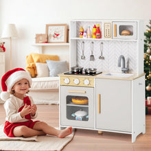 Load image into Gallery viewer, Toddler Wooden Toy Kitchen with Lights and Sounds
