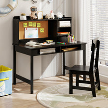 Load image into Gallery viewer, Wooden Study Table with Storage Hutch &amp; Open Shelves

