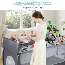 Load image into Gallery viewer, 3 in 1 Baby Playard Portable Infant Nursery Center with Toy Bar
