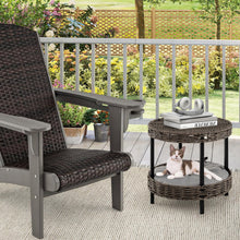 Load image into Gallery viewer, 2-tier Rattan Cat Nest Wicker Kitten House Indoor and Outdoor Elevated Pet Shelter
