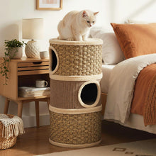 Load image into Gallery viewer, Cat House for Indoor Cats, 3/4-Story Cat Hideaway Cave Bed
