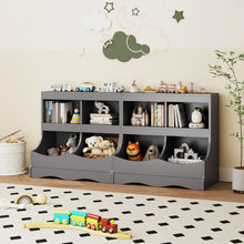 Load image into Gallery viewer, Kids Floor Cabinet Multi-Functional Bookcase -Gray
