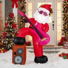Load image into Gallery viewer, 8.4 Feet Inflatable Santa Claus Pre-lit Xmas Santa Playing Guitar with Music
