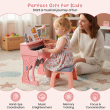 Load image into Gallery viewer, Mini Electric Toddler Keyboard with Microphone (High Stand with Stool)
