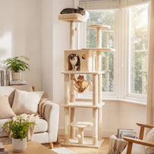 Load image into Gallery viewer, Cat Tree, 168cm Tall Modern Cats Tower with 2 Perches, Hammock
