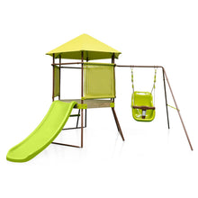 Load image into Gallery viewer, 4 in 1 Kids Metal Swing A-Frame with Baby Swing
