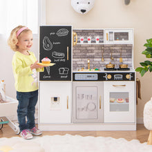Load image into Gallery viewer, Play Kitchen Toy Set with Chalkboard and Real Sounds &amp; Lights
