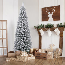 Load image into Gallery viewer, 4FT Snow Flocked Slim Pencil Xmas Tree

