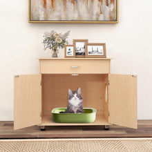 Load image into Gallery viewer, Cat Litter Box Enclosure, Wooden Hidden Kitty Washroom Storage Bench

