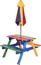 Load image into Gallery viewer, Wooden Children Garden Table and Bench Set with Removable Umbrella
