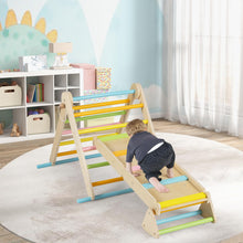 Load image into Gallery viewer, 3-in-1 Pikler Triangle Climbing Set with Dual-Side Ramp and Adjustable Climbing Triangle
