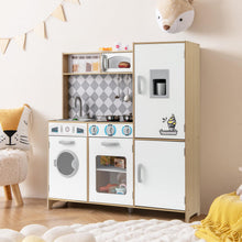 Load image into Gallery viewer, Pretend Play Kitchen with Ice Maker and Cooking Stove for Kids
