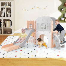 Load image into Gallery viewer, 9 in 1 Toddler Slide L Shaped Kids Slide and Climber Playset with Basketball Hoop
