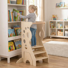 Load image into Gallery viewer, 2 in 1 Wooden Standing Tower with Removable Safety Bars
