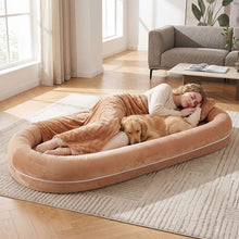 Load image into Gallery viewer, Human Dog Bed with Plush Blanket, Washable Cover
