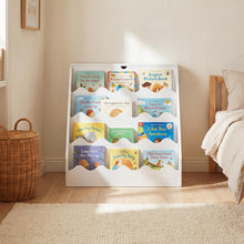 Load image into Gallery viewer, Kids Bookshelf, Wooden Toddler Book Toy Storage Organizer with Rolling Drawer Cart
