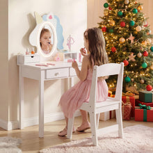 Load image into Gallery viewer, Kids Vanity Table and Chair Set, Princess Dressing Table
