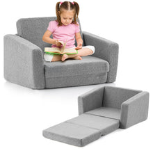 Load image into Gallery viewer, 2 in 1 Kids Sofa Chair, Upholstered Children Fold out Couch with Washable Sofa Cover
