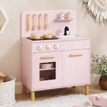 Load image into Gallery viewer, Toddler Pretend Play Kitchen with Light up Stove and Cooking Sounds
