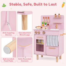 Load image into Gallery viewer, Kids Play Kitchen, Wooden Toy Kitchen with Stoves
