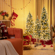 Load image into Gallery viewer, Artificial Xmas Tree Set of 3 with PVC Branch Tips and Warm White LED Lights
