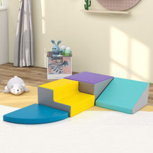 Load image into Gallery viewer, 4 Pieces Kids Climb &amp; Crawl Play Equipment, Multifunctional Toddler Activity Set
