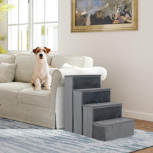 Load image into Gallery viewer, 4 Steps Non-slip Foldable Pet Stairs with Storage Box
