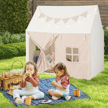 Load image into Gallery viewer, Kids Tent, Large Play Tent with Padded Mat, Star Lights, Flags, Windows &amp; Storage Pockets
