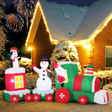 Load image into Gallery viewer, 11.5 Feet Christmas Inflatables Train with Snowman Penguin Gift Box
