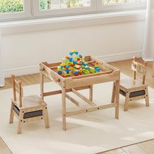 Load image into Gallery viewer, Kids Table and Chairs 4 in 1 Wooden Activity Desk Set (Robot Shape)
