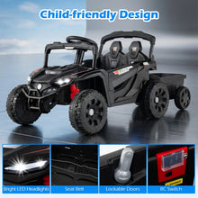 Load image into Gallery viewer, 12V Battery Powered Ride On Kids Tractor with Detachable Trailer
