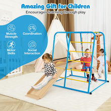 Load image into Gallery viewer, 6-in-1 Indoor Jungle Gym Metal Climber with Slide and Monkey Bars
