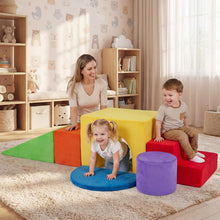 Load image into Gallery viewer, Toddler Climb and Crawl Foam Play Set, 6 Piece Educational Soft Foam Climbing Blocks
